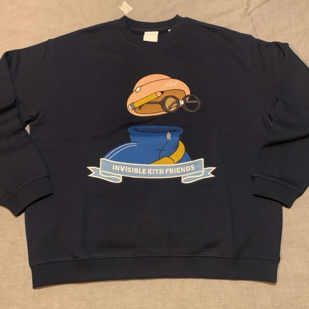KITH x INVISIBLE-FRIENDS CREWNECK | NOCTURNAL BLACK SWEATER SHIRT SIZE XL
